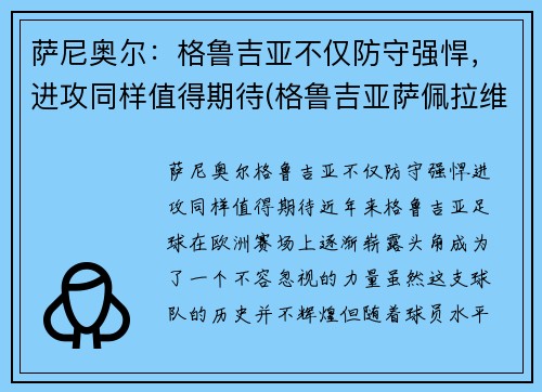 萨尼奥尔：格鲁吉亚不仅防守强悍，进攻同样值得期待(格鲁吉亚萨佩拉维)